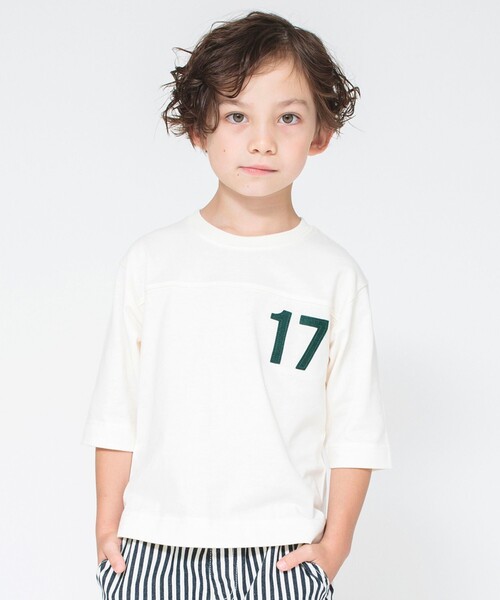 BRANSHES(ブランシェス)の「【7分袖】ナンバリングTシャツ(Tシャツ/カットソー・キッズ・アイボリー/ネイビー・150/100/140/110/120/130/90)」の13枚目の写真