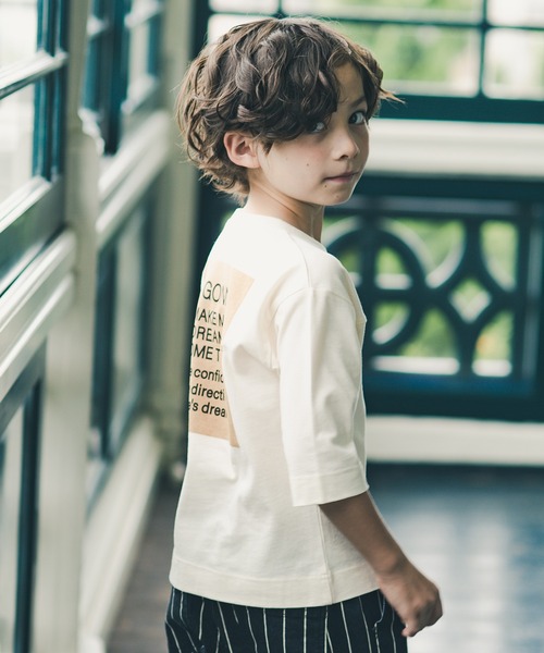 BRANSHES(ブランシェス)の「【7分袖】ナンバリングTシャツ(Tシャツ/カットソー・キッズ・アイボリー/ネイビー・150/100/140/110/120/130/90)」の8枚目の写真