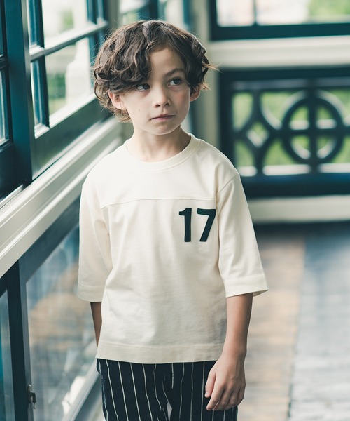 BRANSHES(ブランシェス)の「【7分袖】ナンバリングTシャツ(Tシャツ/カットソー・キッズ・アイボリー/ネイビー・150/100/140/110/120/130/90)」の9枚目の写真