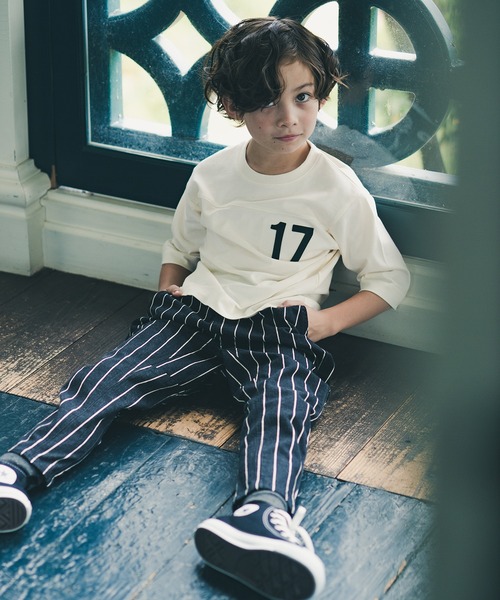 BRANSHES(ブランシェス)の「【7分袖】ナンバリングTシャツ(Tシャツ/カットソー・キッズ・アイボリー/ネイビー・150/100/140/110/120/130/90)」の6枚目の写真