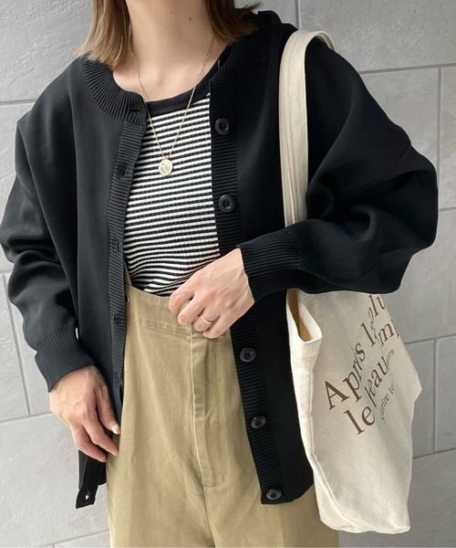 y/m by misato（イムバイミサト）の「2WAYカーディガン（カーディガン/ボレロ・レディース・ブラック/オレンジ/グリーン・FREE）」の2枚目の写真