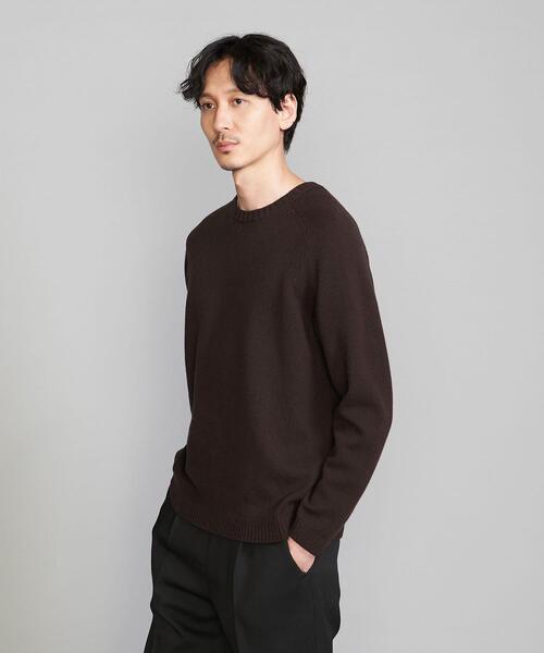 BEAUTY&YOUTH UNITED ARROWS（ビューティーアンドユースユナイテッドアローズ）の「スーパージーロン ウール クルーネック ニット（ニット/セーター・メンズ・ダークブラウン/ネイビー/オレンジ/ナチュラル・S/M/L/XL）」の8枚目の写真