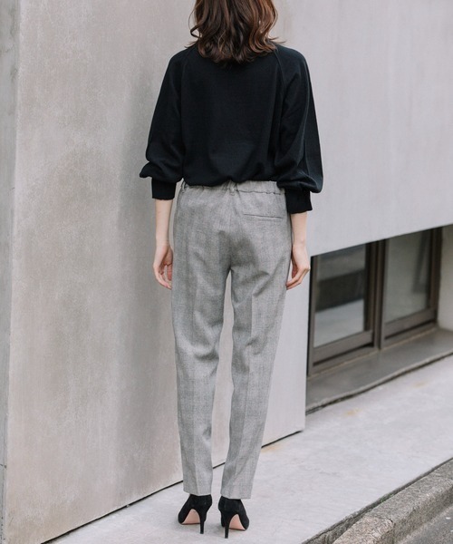 Munich（ミューニック）の「Munich（ミューニック）リラックスツイードストレッチチェックテーパードパンツ/MN222P17（その他パンツ・レディース・ブラック/グレー・S/XS）」の5枚目の写真