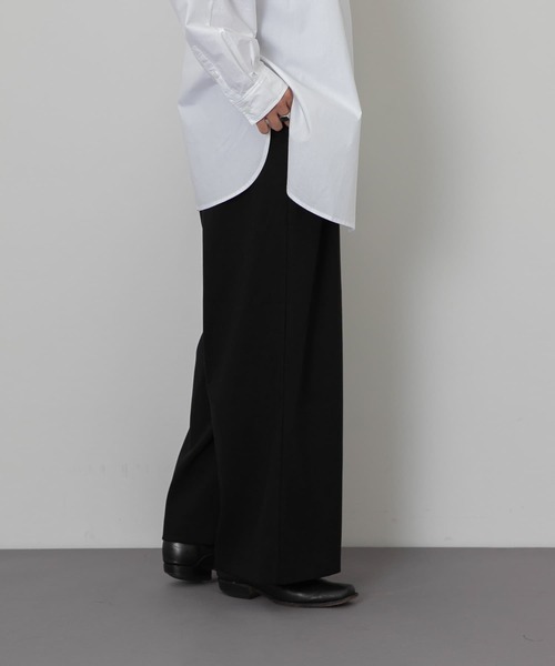 SENSE OF PLACE by URBAN RESEARCH(センスオブプレイスバイアーバンリサーチ)の「『わたべ×SOP』ヘビータックワイドパンツ(スラックス・メンズ・ブラック/ベージュ/カーキ・MEDIUM/LARGE)」の9枚目の写真