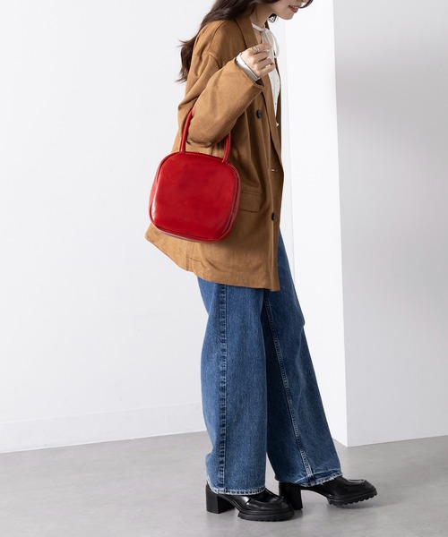 TIDEWAY(タイドウェイ)の「安心のMADE IN JAPAN!【TIDEWAY】スクエアレザーミニバッグ / ICY LEATHER BOSTON T2468(ハンドバッグ・レディース・ブラック/グレイッシュベージュ/ホワイト/レッド・FREE)」の19枚目の写真