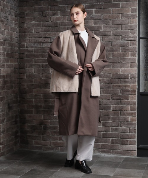 セール】ECOFAR NOCOLLAR BIGVEST/フラッフィー エコファー オーバー