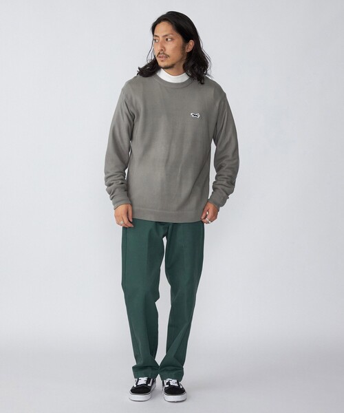 PENNEYS（ぺニーズ）の「*【SHIPS別注】PENNEYS:〈手洗い可能〉FOX ロゴ ワッペン ガーター クルーネック ニット（ニット/セーター・メンズ・チャコールグレー/ネイビー/レッド/オリーブ・SMALL/MEDIUM/LARGE/X-LARGE）」の6枚目の写真