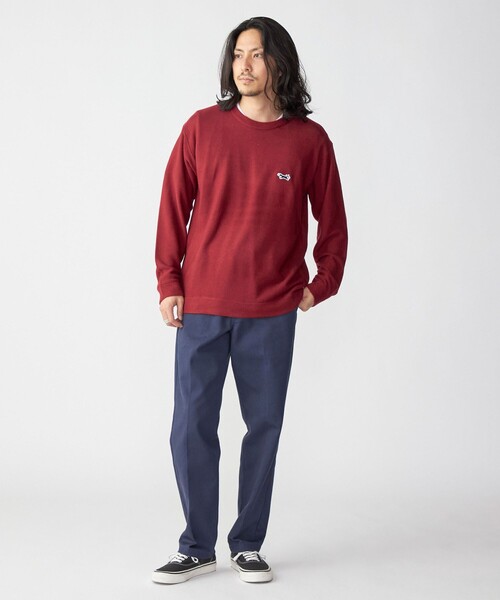 PENNEYS（ぺニーズ）の「*【SHIPS別注】PENNEYS:〈手洗い可能〉FOX ロゴ ワッペン ガーター クルーネック ニット（ニット/セーター・メンズ・チャコールグレー/ネイビー/レッド/オリーブ・SMALL/MEDIUM/LARGE/X-LARGE）」の7枚目の写真