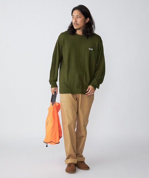 PENNEYS（ぺニーズ）の「*【SHIPS別注】PENNEYS:〈手洗い可能〉FOX ロゴ ワッペン ガーター クルーネック ニット（ニット/セーター・メンズ・チャコールグレー/ネイビー/レッド/オリーブ・SMALL/MEDIUM/LARGE/X-LARGE）」の9枚目の写真