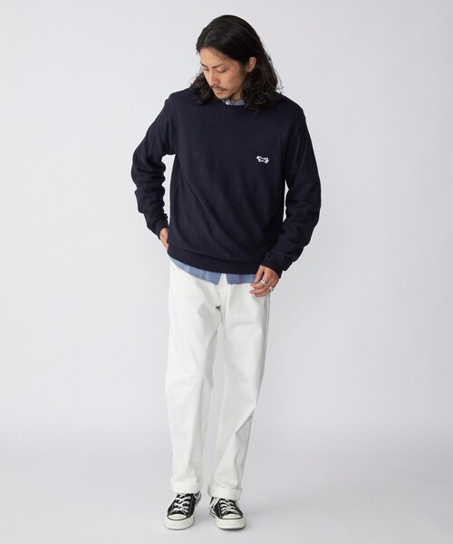 PENNEYS（ぺニーズ）の「*【SHIPS別注】PENNEYS:〈手洗い可能〉FOX ロゴ ワッペン ガーター クルーネック ニット（ニット/セーター・メンズ・チャコールグレー/ネイビー/レッド/オリーブ・SMALL/MEDIUM/LARGE/X-LARGE）」の11枚目の写真