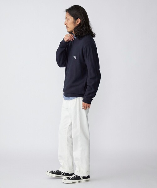 PENNEYS（ぺニーズ）の「*【SHIPS別注】PENNEYS:〈手洗い可能〉FOX ロゴ ワッペン ガーター クルーネック ニット（ニット/セーター・メンズ・チャコールグレー/ネイビー/レッド/オリーブ・SMALL/MEDIUM/LARGE/X-LARGE）」の12枚目の写真