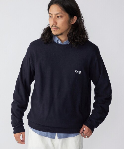PENNEYS（ぺニーズ）の「*【SHIPS別注】PENNEYS:〈手洗い可能〉FOX ロゴ ワッペン ガーター クルーネック ニット（ニット/セーター・メンズ・チャコールグレー/ネイビー/レッド/オリーブ・SMALL/MEDIUM/LARGE/X-LARGE）」の15枚目の写真