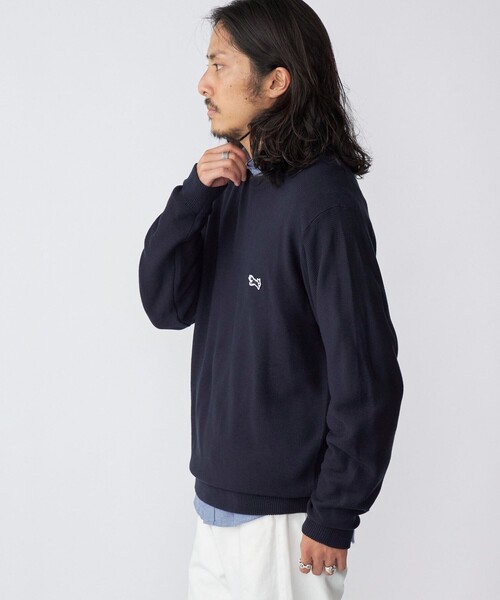 PENNEYS（ぺニーズ）の「*【SHIPS別注】PENNEYS:〈手洗い可能〉FOX ロゴ ワッペン ガーター クルーネック ニット（ニット/セーター・メンズ・チャコールグレー/ネイビー/レッド/オリーブ・SMALL/MEDIUM/LARGE/X-LARGE）」の16枚目の写真