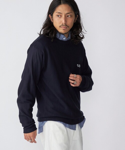 PENNEYS（ぺニーズ）の「*【SHIPS別注】PENNEYS:〈手洗い可能〉FOX ロゴ ワッペン ガーター クルーネック ニット（ニット/セーター・メンズ・チャコールグレー/ネイビー/レッド/オリーブ・SMALL/MEDIUM/LARGE/X-LARGE）」の18枚目の写真