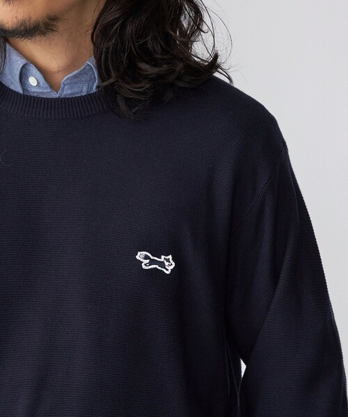 PENNEYS（ぺニーズ）の「*【SHIPS別注】PENNEYS:〈手洗い可能〉FOX ロゴ ワッペン ガーター クルーネック ニット（ニット/セーター・メンズ・チャコールグレー/ネイビー/レッド/オリーブ・SMALL/MEDIUM/LARGE/X-LARGE）」の19枚目の写真