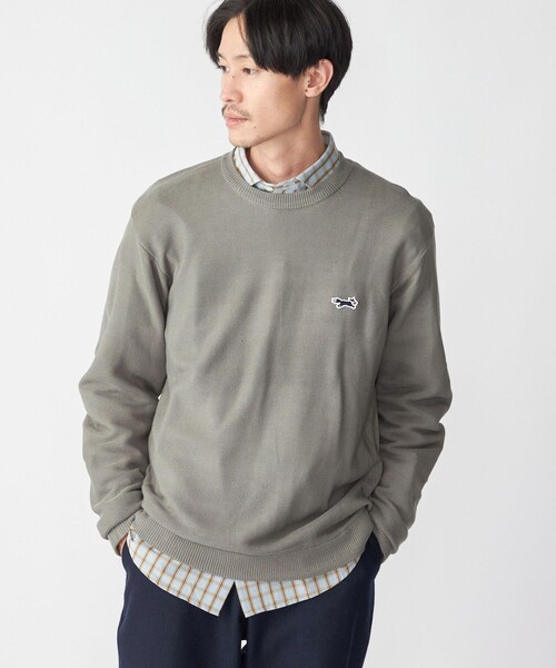 PENNEYS（ぺニーズ）の「*【SHIPS別注】PENNEYS:〈手洗い可能〉FOX ロゴ ワッペン ガーター クルーネック ニット（ニット/セーター・メンズ・チャコールグレー/ネイビー/レッド/オリーブ・SMALL/MEDIUM/LARGE/X-LARGE）」の20枚目の写真
