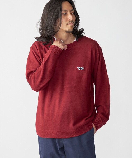 PENNEYS（ぺニーズ）の「*【SHIPS別注】PENNEYS:〈手洗い可能〉FOX ロゴ ワッペン ガーター クルーネック ニット（ニット/セーター・メンズ・チャコールグレー/ネイビー/レッド/オリーブ・SMALL/MEDIUM/LARGE/X-LARGE）」の22枚目の写真