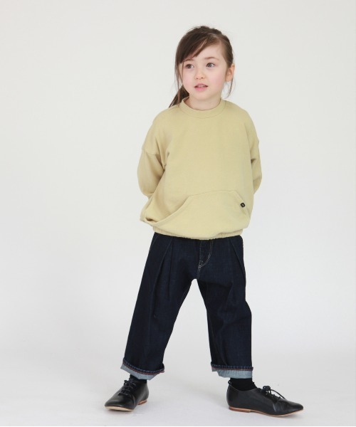 FITH（フィス）の「エアリー裏毛 長袖 オーバー スウェット（スウェット・キッズ・ホワイト/ブラック/グリーン/グレー・110/90/80/100/120）」の9枚目の写真