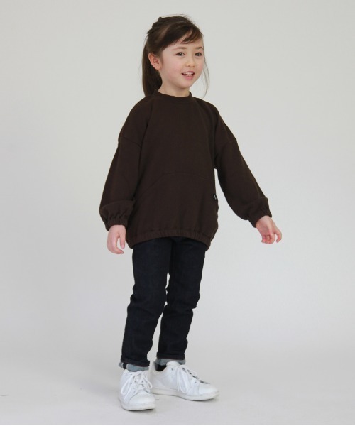 FITH（フィス）の「エアリー裏毛 長袖 オーバー スウェット（スウェット・キッズ・ホワイト/ブラック/グリーン/グレー・110/90/80/100/120）」の6枚目の写真