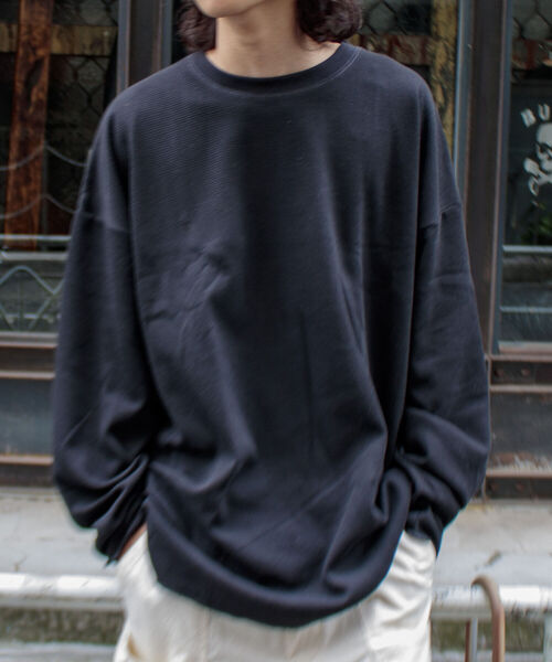 UNIVERSAL OVERALL（ユニバーサルオーバーオール）の「【UNIVERSAL OVERALL】ヘビーウエイトサーマル ルーズフィット パックTシャツ（Tシャツ/カットソー・メンズ・ホワイト系その他/ブラック系その他/ホワイト系その他2/ホワイト系その他3/ブラック系その他2/ブラック系その他3・M/L/XL）」の6枚目の写真