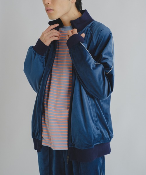 WHIMSIC（ウィムジック）の「【UNISEX】ミニパイルボーダーロングスリーブT（Tシャツ/カットソー・メンズ・ホワイト/ブラウン/ブルー/ブラック・FREE）」の16枚目の写真