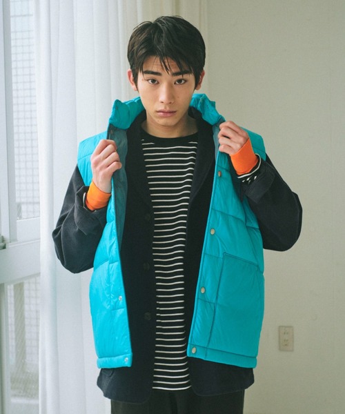 WHIMSIC（ウィムジック）の「【UNISEX】ミニパイルボーダーロングスリーブT（Tシャツ/カットソー・メンズ・ホワイト/ブラウン/ブルー/ブラック・FREE）」の8枚目の写真