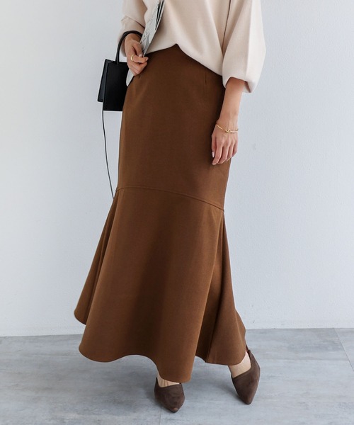 セール】フェイクウール切り替えマーメイドスカート（スカート
