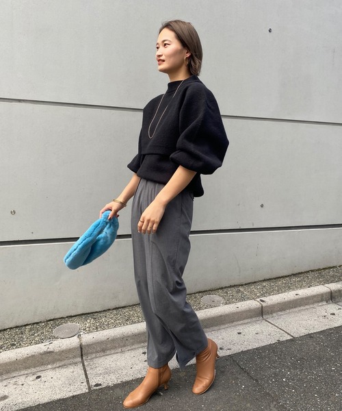 SHENERY（シーナリー）の「レイヤードニット（ニット/セーター・レディース・ブラック/オリーブ/オフホワイト・FREE）」の17枚目の写真