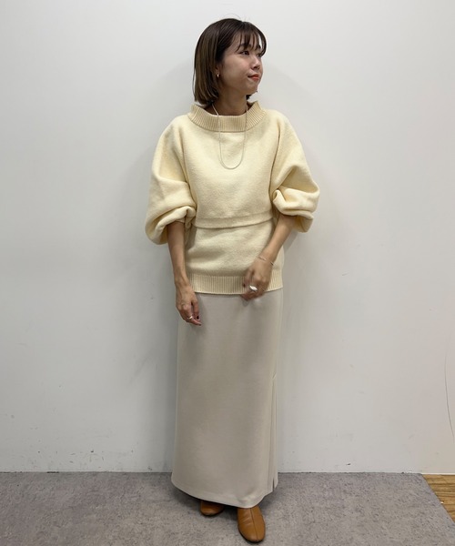 SHENERY（シーナリー）の「レイヤードニット（ニット/セーター・レディース・ブラック/オリーブ/オフホワイト・FREE）」の10枚目の写真