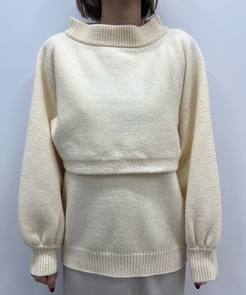 SHENERY（シーナリー）の「レイヤードニット（ニット/セーター・レディース・ブラック/オリーブ/オフホワイト・FREE）」の19枚目の写真