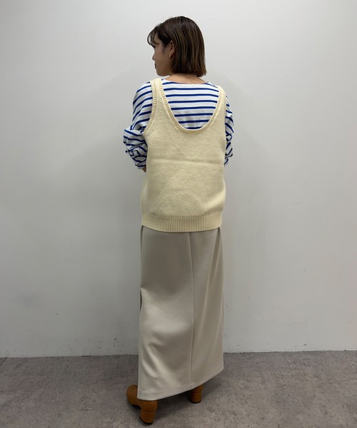 SHENERY（シーナリー）の「レイヤードニット（ニット/セーター・レディース・ブラック/オリーブ/オフホワイト・FREE）」の6枚目の写真