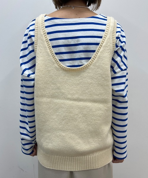 SHENERY（シーナリー）の「レイヤードニット（ニット/セーター・レディース・ブラック/オリーブ/オフホワイト・FREE）」の20枚目の写真