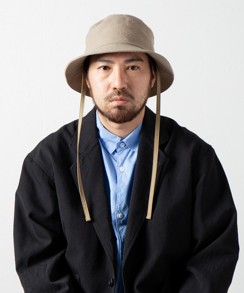 RACAL(ラカル)の「Frannel Cord Bucket Hat / フランネルコードバケットハット(ハット・メンズ・ブラック/グレイッシュベージュ・MEDIUM/LARGE)」の1枚目の写真