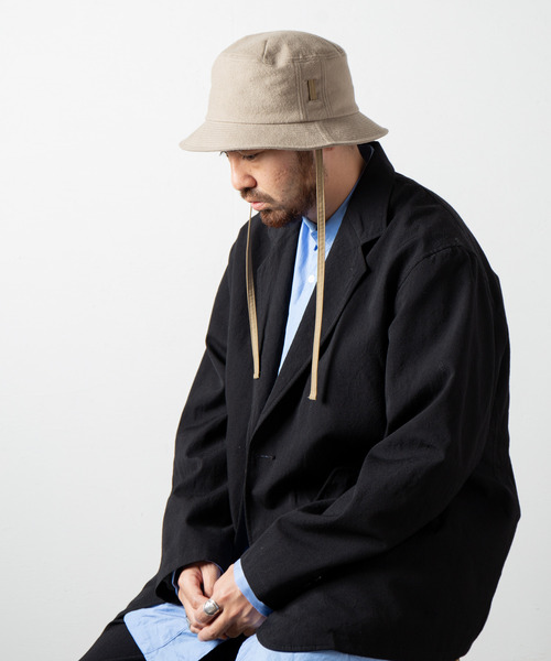 RACAL(ラカル)の「Frannel Cord Bucket Hat / フランネルコードバケットハット(ハット・メンズ・ブラック/グレイッシュベージュ・MEDIUM/LARGE)」の9枚目の写真