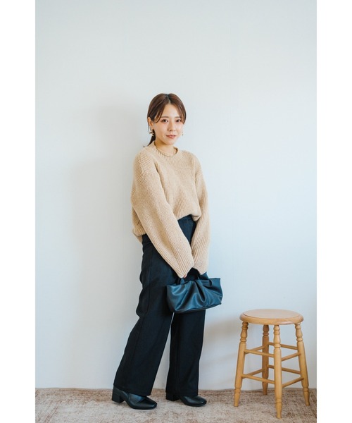 Amourire(アムリール)の「【yumi.コラボ】コクーンニットプルオーバー(ニット/セーター・レディース・ベージュ/ピンク/イエロー/ダークグレー・M/L)」の6枚目の写真