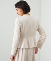 ANAYI | トリアセサテンペプラム ジャケット(ノーカラージャケット)