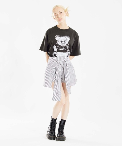 X-girl(エックスガール)の「STUFFED BEAR S/S TEE(Tシャツ/カットソー・レディース・ホワイト/イエロー/チャコール・L/M/XL/S)」の16枚目の写真