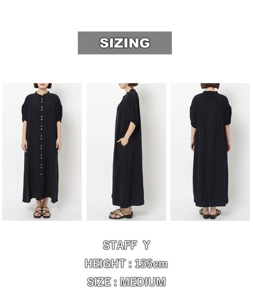 coen(コーエン)の「接触冷感ボリュームスリーブワンピース(シャツワンピース・レディース・ネイビー/ターコイズブルー/オレンジ・M/L)」の22枚目の写真