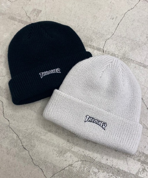 THRASHER（スラッシャー）の「WEGO/THRASHER MAG LOGO アクリルビーニー（ニットキャップ/ビーニー・メンズ・オフホワイト/ブラック・FREE）」の6枚目の写真