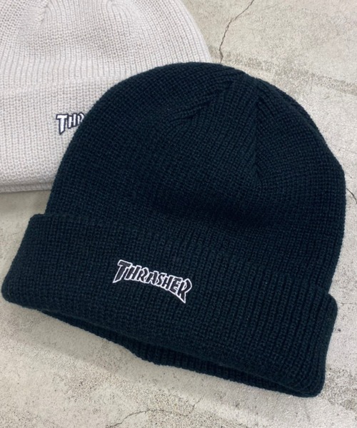 THRASHER（スラッシャー）の「WEGO/THRASHER MAG LOGO アクリルビーニー（ニットキャップ/ビーニー・メンズ・オフホワイト/ブラック・FREE）」の8枚目の写真