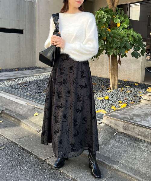 MAJESTIC LEGON（マジェスティックレゴン）の「前後2WAYシャギーニット（ニット/セーター・レディース・チャコールグレー/オフホワイト/ピンク/アイボリー・MEDIUM）」の6枚目の写真