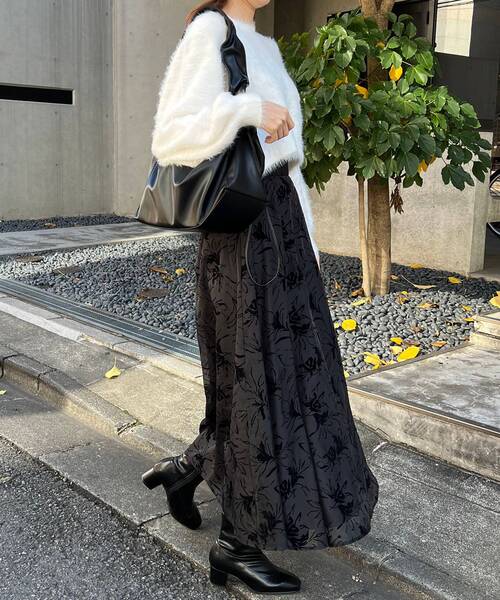 MAJESTIC LEGON（マジェスティックレゴン）の「前後2WAYシャギーニット（ニット/セーター・レディース・チャコールグレー/オフホワイト/ピンク/アイボリー・MEDIUM）」の7枚目の写真