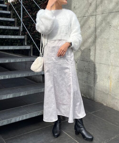 MAJESTIC LEGON（マジェスティックレゴン）の「前後2WAYシャギーニット（ニット/セーター・レディース・チャコールグレー/オフホワイト/ピンク/アイボリー・MEDIUM）」の9枚目の写真