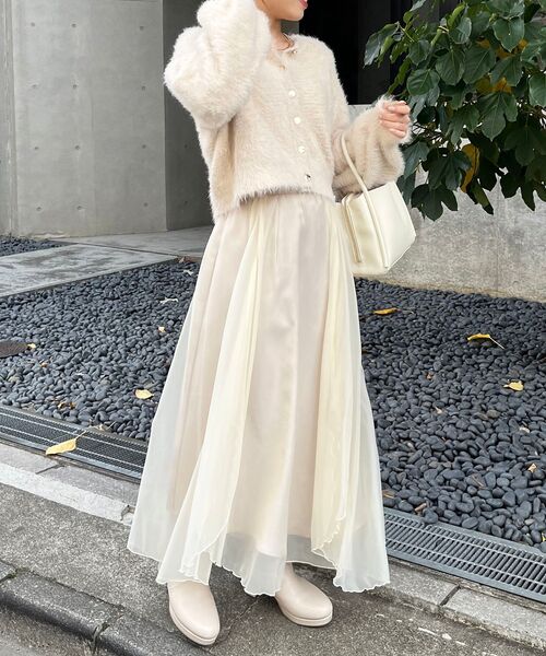 MAJESTIC LEGON（マジェスティックレゴン）の「前後2WAYシャギーニット（ニット/セーター・レディース・チャコールグレー/オフホワイト/ピンク/アイボリー・MEDIUM）」の15枚目の写真