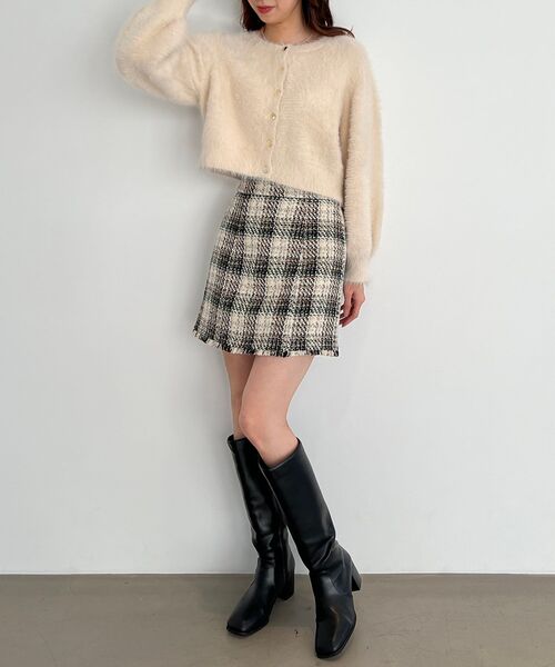 MAJESTIC LEGON（マジェスティックレゴン）の「前後2WAYシャギーニット（ニット/セーター・レディース・チャコールグレー/オフホワイト/ピンク/アイボリー・MEDIUM）」の17枚目の写真