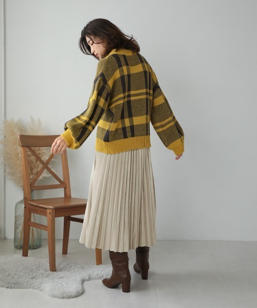 起毛プリーツロングスカート