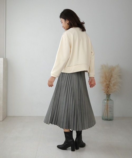起毛プリーツロングスカート