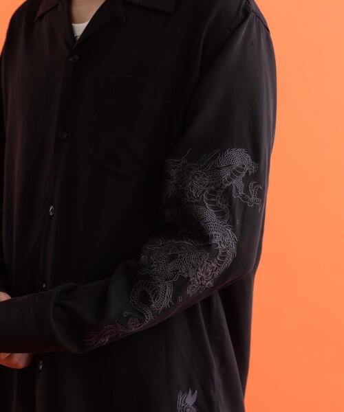 schott（ショット）の「Schott/ショット/LS SHIRT "SOUVENIR EMBROIDERED"/"スーベニア刺繍" ロングスリーブシャツ（シャツ/ブラウス・メンズ・ホワイト/ブラック・L/XL/2XL/M）」の3枚目の写真