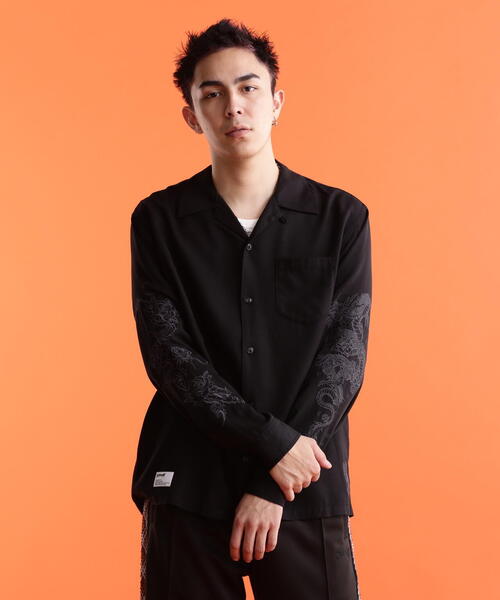 schott（ショット）の「Schott/ショット/LS SHIRT "SOUVENIR EMBROIDERED"/"スーベニア刺繍" ロングスリーブシャツ（シャツ/ブラウス・メンズ・ホワイト/ブラック・L/XL/2XL/M）」の9枚目の写真