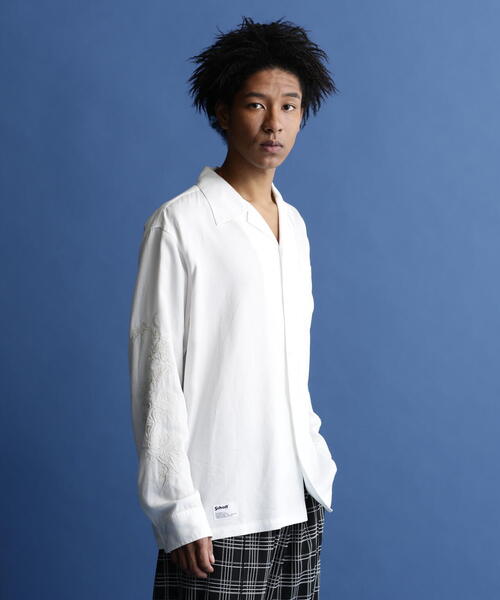 schott（ショット）の「Schott/ショット/LS SHIRT "SOUVENIR EMBROIDERED"/"スーベニア刺繍" ロングスリーブシャツ（シャツ/ブラウス・メンズ・ホワイト/ブラック・L/XL/2XL/M）」の14枚目の写真